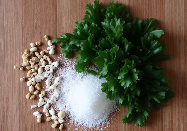 Frisk tang og nordisk havsalt på et bord